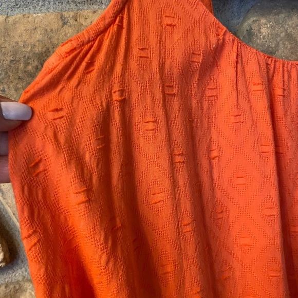 Anthropologie Orange Sleeveless Mini Dress New without tag size XS cotton pocket - Picture 11 of 12